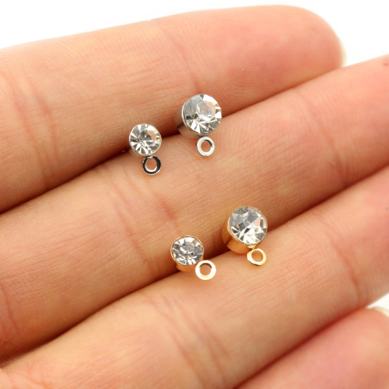 Jewelry Making Pieces - 50 قطعة أقراط دبابيس مع الزركون
