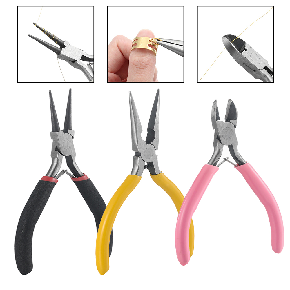 Jewelry Making Needle Nose Pliers - 3 قطعة/المجموعة 3 أنماط مجوهرات كماشة